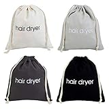4 Pack Hair Dryer Bags Drawstring Storage Organizer Travel Bag Container Hairdryer Bag for Traveling, 4 Color