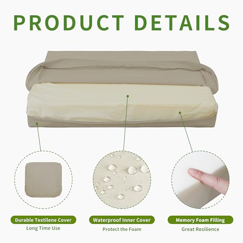 Easy-Going Patio Chair Cushion 19 X 19 Inch Set Of 2 Durable Textilene Outdoor Seat Cushions For Patio Furniture Fade Resistant Garden Sofa Couch Chair Pads thumb #2