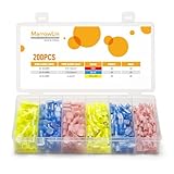 MarrowLin 200 Pcs Nylon Spade Quick Disconnect Wire Connectors Kit, 22-10 Gauge Fully Insulated Male and Female Spade Wire Terminal Connectors, Electrical Crimp Terminals Assortment Kit