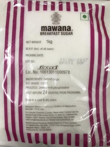 Image of Mawana Breakfast Sugar, Premium Fine Grain White Sugar, 1kg | Pure & Hygienically Packed | Ideal for Tea, Coffee, Baking & Daily Cooking
