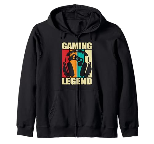 Gamer retro con consola de leyenda de juegos divertido Sudadera con Capucha