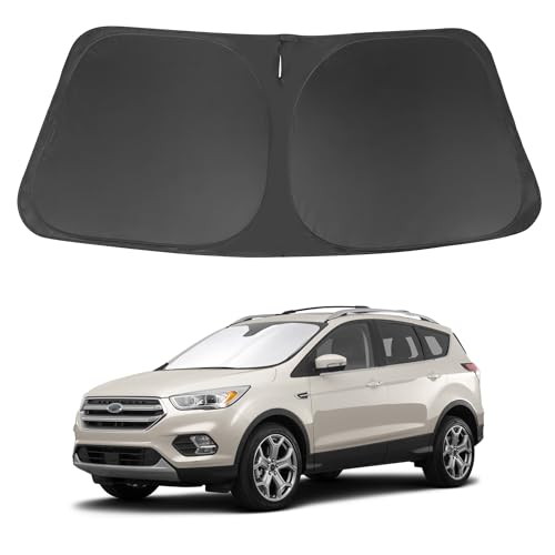 Image of Windshield Sun Shade Compatible with Ford Escape 2013-2019 Accessories Foldable Window Sunshade Sun Visor Protector Blocks Sun Rays