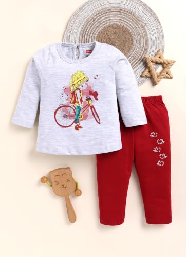 Image of LuvLap Baby Girls Regular Fit 100% Cotton Half Sleeves Girls Top CoSet Pack of 2