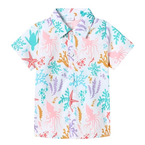 Yallet YA1335 Jungen Kurzarm Hawaii-Hemd