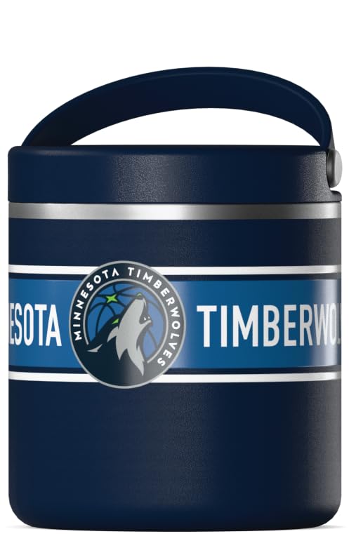 Image of Hydrapeak x NBA Officially Licensed Minnesota Timberwolves 14oz Mini Kids Water Bottle with Straw Lid and Handle Reusable Stainless Steel Double Wall Insulated Spill Proof Sports Gift for Boys Girls
