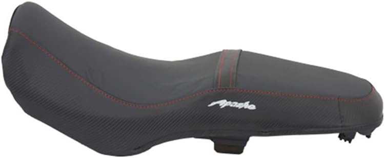 TVS Apache 160 2V Seat Cover for Sweat Free Comfortable Riding| Nylon Thread Stitching for Strength| Bike Riding Accessories|Heat & UV Ray Protection|Premium PVC Rexin Material -Black