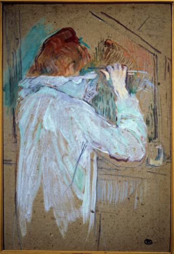 Graffiti Art Mural Femme au curling peinture Henri De Toulouse Lautrec