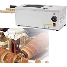 Commercial Chimney Cake Machine Electric Oven,Cake Roll Oven Toaster Machine,Ice Cream Cone Grill with 2 Stainless Steel rods,0300C Temperature,for Restaurant Home Kitchen Snack Bar