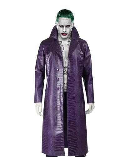 Amazon.com: EASTIFIED Men's Purple Trench Coat Crocodile Pattern
