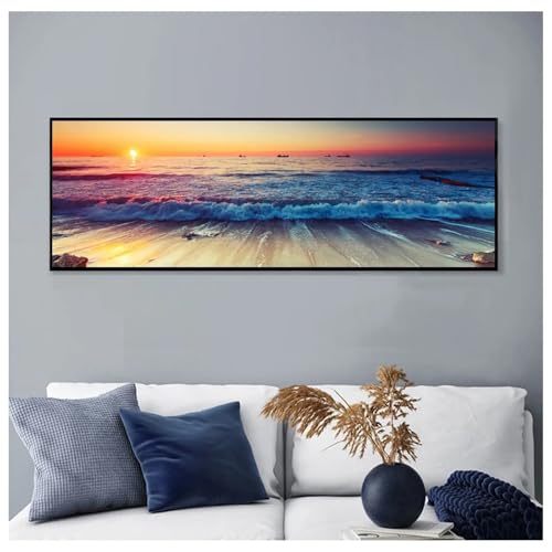 Affiches et impressions nordiques de bateau sur la plage, grande image d'art mural de salon