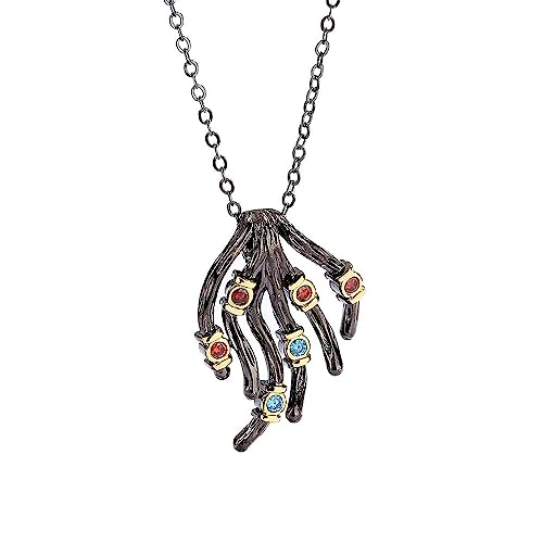 Collier LAMGUL arbre et vigne en argent, le cadeau idéal avec oxydes noirs
