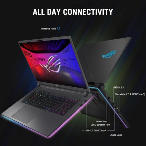 Image of ASUS ROG Strix G18 Gaming Laptop, GeForce RTX 5070 Ti 12GB GDDR7, 18 inch 2.5K ROG Nebula 240Hz Display, Intel 24-Core Ultra 9 275HX, 64GB DDR5 RAM, 4T SSD, RGB Keyboard, WiFi 7, Win 11 Pro, W /Accessories