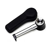 Handheld 10X Magnifier Loupe LED Optical Glass Magnifying Glass with Light Scale Magnifying Jeweler...
