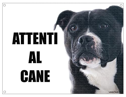 PITBULL attenti al cane mod 2 TARGA cartello IN METALLO (15X20)