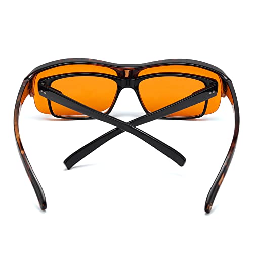 Image of Eyekepper 100% Anti-Blue Light Blocking Fitover Glasses Wear Over Computer Glasses With Amber Lens