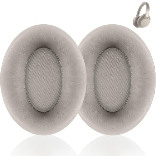 Replacement 1000XM3 Earpads para auriculares WH-1000XM3, compatibles con WH-1000XM3, almohadillas de espuma viscoelástica de cuero suave (plata) miniatura 1