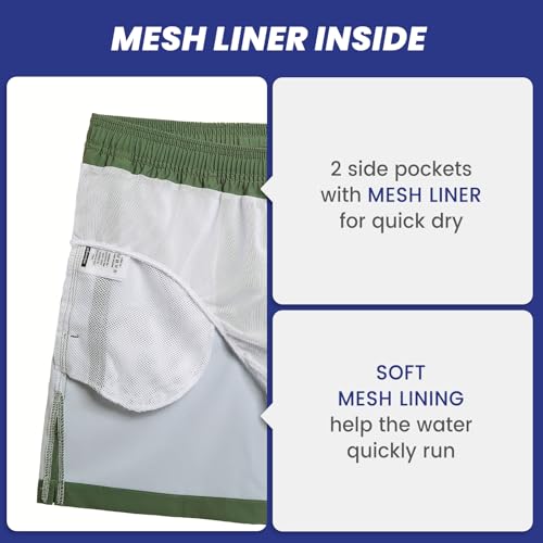 Image of maamgic Mens 7 inch Stretch Swim Trunks Quick Dry Mesh Lining Swimwear Bathing Suits