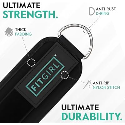 FITGIRL Ankle Strap for Cable Machine Premium Padding and Comfort for Cable Exercise Machines, Cable Exercise Attachment for Home & Gym, Glute Workouts - Kickbacks, Leg Extensions, Hip Abductors