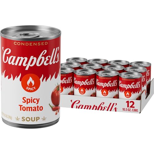 Campbell's Condensed Spicy Tomato Soup, 10.5 oz Can (Case of