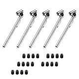 CZC AUTO Pencil Tire Pressure Gauge, Dual Head Trucks Air Gage, Accurate Mechanical Dually Chuck Wheel Service Checker, Stainless Steel Stem for Car RV ATV Motorcycle Bike, 10-120PSI (Silver, 5 Pack)