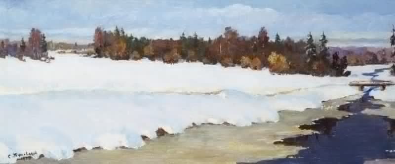 Póster arte mural El río de Stanislav Zhukovsky, lámina decorativa grande de 60x90cm