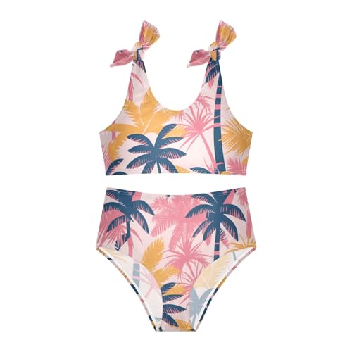 KLL Abstract Tropics Palm Tropical Trees Girls' Two Piece Bikini Set Quick-Dry Swimsuit Swimming Suits Adjustable Strap3