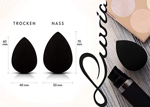 Luvia Beauty Blender Sponge Set - Make-Up Egg - Extra Soft Blending Sponge - Cosmetic Applicator Sponge, black, 2 count (Pack of 1) - Image 4