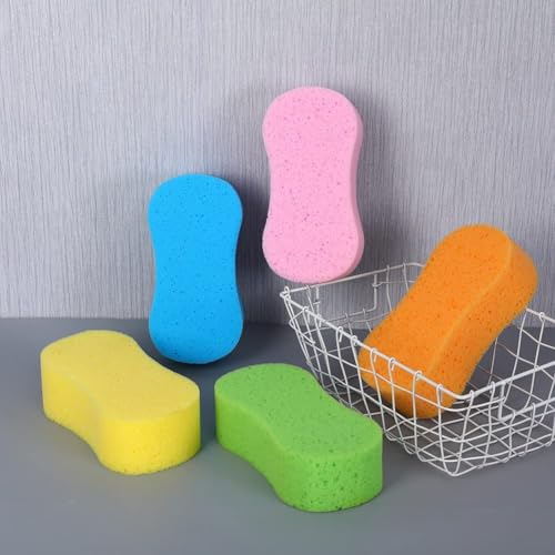 Car Wash Sponge, 3 Pack Extra Thick Large Colorful Cleaning Sponge Multi-Purpose for Bathroom Kitchen Bike Boat (Random 3-Color Mix) - Thumbnail 3