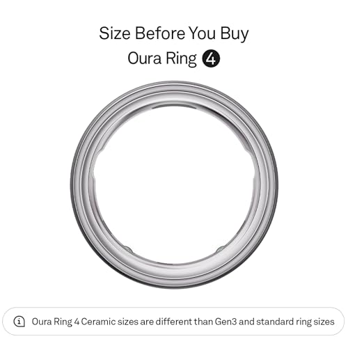 Image of OURA Ring 4 - Brushed Silver - Size 12 - Smart Ring | Size First Ring 4 Sizing Kit | Sleep Tracking Wearable - Heart Rate - Fitness Tracker - Up to 8 Days Battery Life