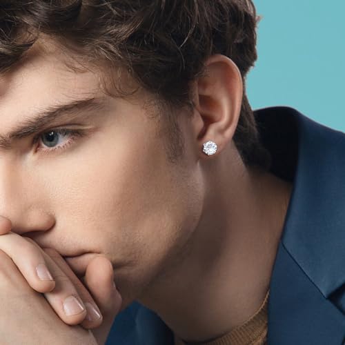 Moissanite Earrings Studs 1CT-3CT Hypoallergenic S925 Sterling Silver Earring for Women Men 18K Gold Plating Stud Earrings Simulated Diamond Moissanite Jewelry Birthday Gifts for Women Men2