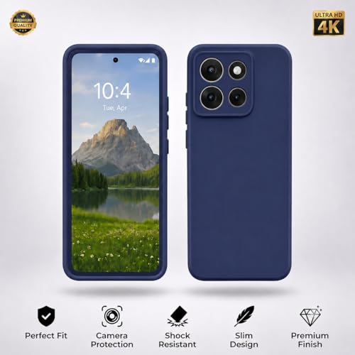 Image of FIRST MART Matte Silicone Back Cover for Motorola G37 - Blue