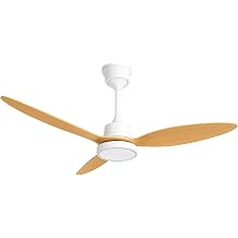 Tavan Vantilat r  LED Armat r 132cm 64W, APP ve Kumanda Kontroll , 6 Kademeli Fan, 3 I k Rengi Tersine D n   zellikli, Gece Modu, Sessiz Motor, 3 Kanatl  Tavan Fan  GVA64, Beyaz Me e [Enerji S n f  A]