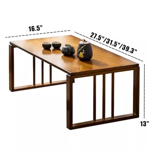 Mesa de centro plegable de madera baja compacta rústica 3
