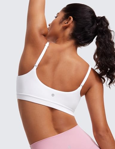 Image of CRZ YOGA Butterluxe Scoop Neck Sports Bras | Light Support, Removable Pads, Yoga, Extremely Soft, U Back, Adjustable Spaghetti Straps, for Women