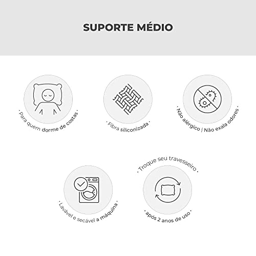 Travesseiro Antialérgico Suporte Medio Pop Santista - Único - Branco