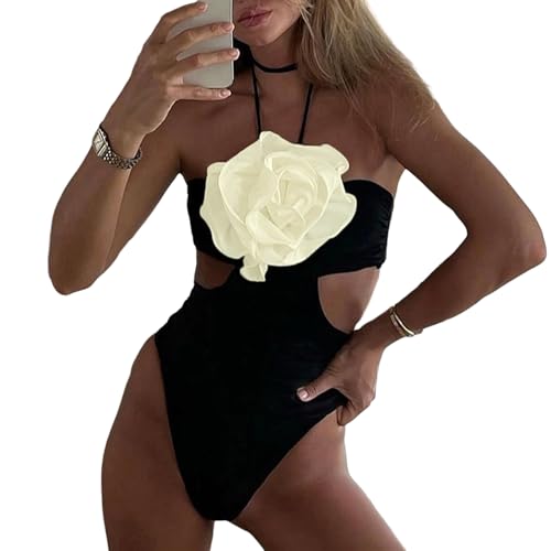 Monokini découpé à fleur 3D élégant pour vos journées farniente à la plage