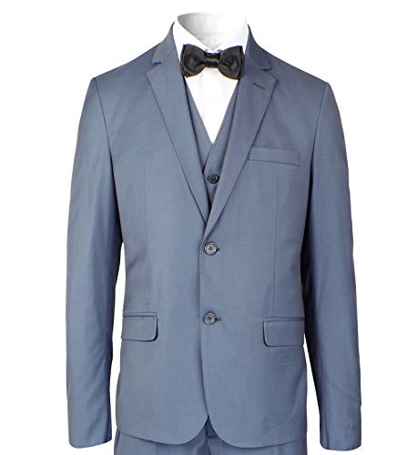 Terno slim corte Italiano Azul Petróleo, poliviscose Kit 3 peças Paletó, colete, calça, Noivo, Padri