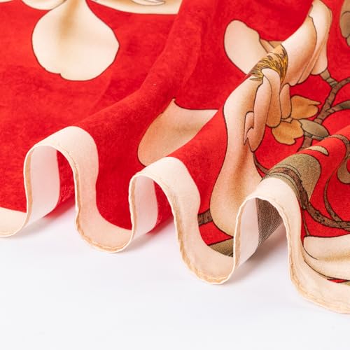 100% Mulberry Silk for Women Head Scarf Silk Neck Scarf Square Satin Hair Purse Scarves Lightweight 21"4