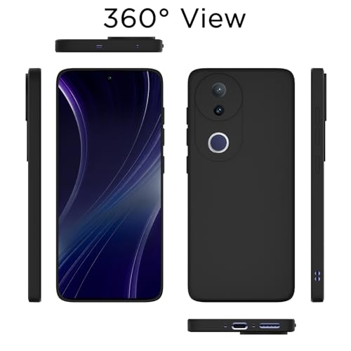Image of Outlouders Back Cover for Vivo T4R 5G / Vivo V50e 5G / Vivo V50 5G | Camera Protection | Durable Soft Matte Silicone Bumper Case (Black)