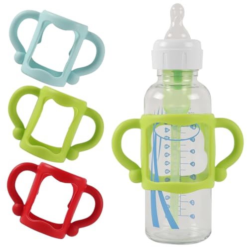 CATOR - Paquete de 2 termos para bebés, termo de silicona para bebés, soporte para biberones, termo de silicona para bebés, se adapta a las manos del bebé, termo para bebés