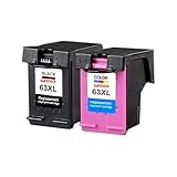 RIGHTINK 2 Pack #63 XL Black/Color Ink Cartridges for HP63XL HP Officejet 3830 4650 4652 4655 Printe