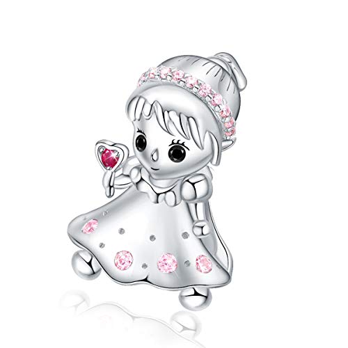 FOREVER QUEEN Charms fit Charms Bracelet 925 Sterling Silver Little Princess Bead Charms for Bracelet and Necklace Jewelry Gift with Gift Box