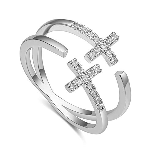 Preisvergleich Produktbild Kurphy AAA Zirkonring für Frauen und Mädchen Kristallgelenk Nagelring