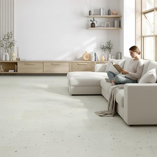 Image of Allure Luxury Vinyl Tile Flooring, 22 Mil Wear Layer, Perfect Parfait Terrazzo 12 inch x 24 inch, 6.5 mm Thick Vinyl Tiles with Click and Lock Installation, 1 Box 23.56 sqft