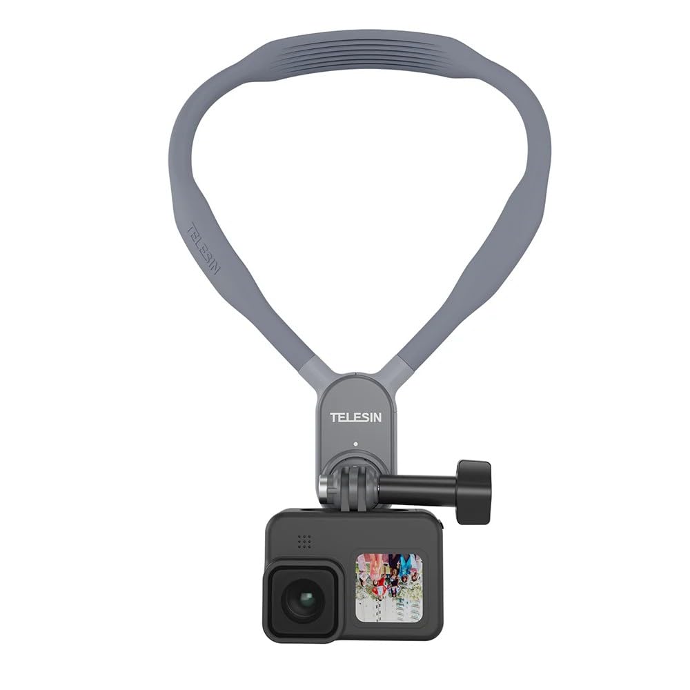 TELESIN Magnetische Hals-Halterung mit Brustgurt für GoPro Hero 13 12 11 MAX DJI Osmo Action 4/3/2 Pocket 3 Insta360, POV Action Kamera Hals Mount Vlog Zubehör – Max Size