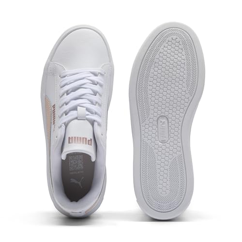 PUMA Women's Smash Platform V3 Sneaker, Maze White-Island Pink-Rose Gold, 93