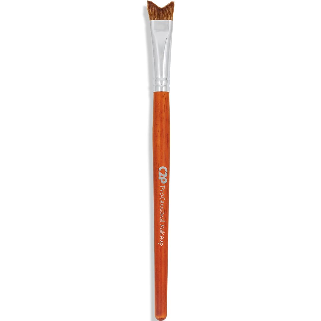 C2P PRO Nose Contour Multipurpose Brush for Jawline, Face, Cheeks, Eye Shadow, Forehead, Makeup Blending with Wooden Handle, V-Shape, Professional Makeup Brush-image-10
