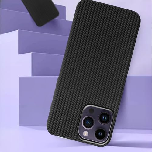 Image of amazon basics Braided Design Case Cover for iPhone 14 Pro | Matte Finish | (Black, iPhone 14 Pro)