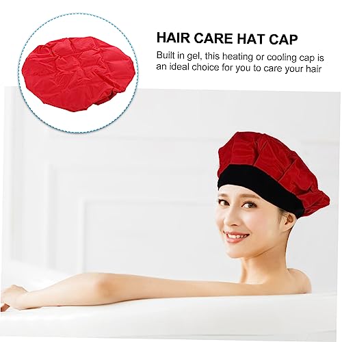 Gorro capilar para microondas de gel Honitano con acondicionamiento profundo rojo 3