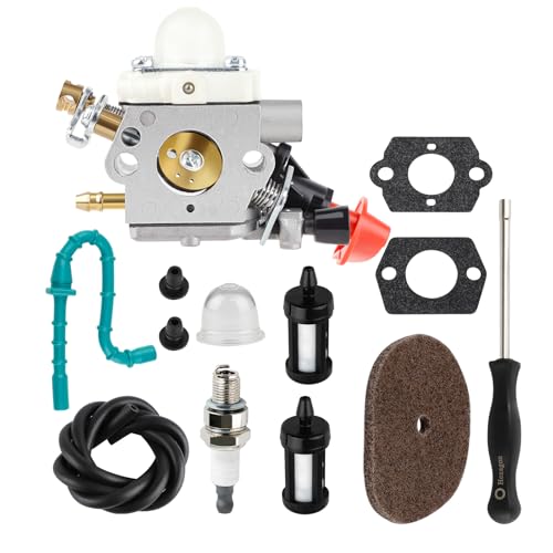 SIMPERAC FS56RC Carburetor for Stihl FS 56 RC FS40 FS50 FS70C Weed Eater FS56 KM56RC FS56R FS56C FS 56RC Trimmer Tune Up Kit 4144-120-0603 for Zama C1M-S207A Metal Throttle Cable Carburetor Parts